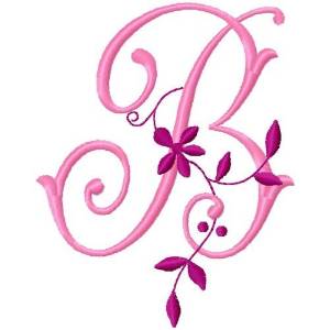 Picture of Floral Monogram   B Machine Embroidery Design
