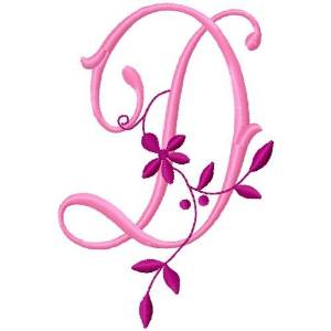 Picture of Floral Monogram  D Machine Embroidery Design