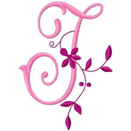 Floral Monogram  J Machine Embroidery Design