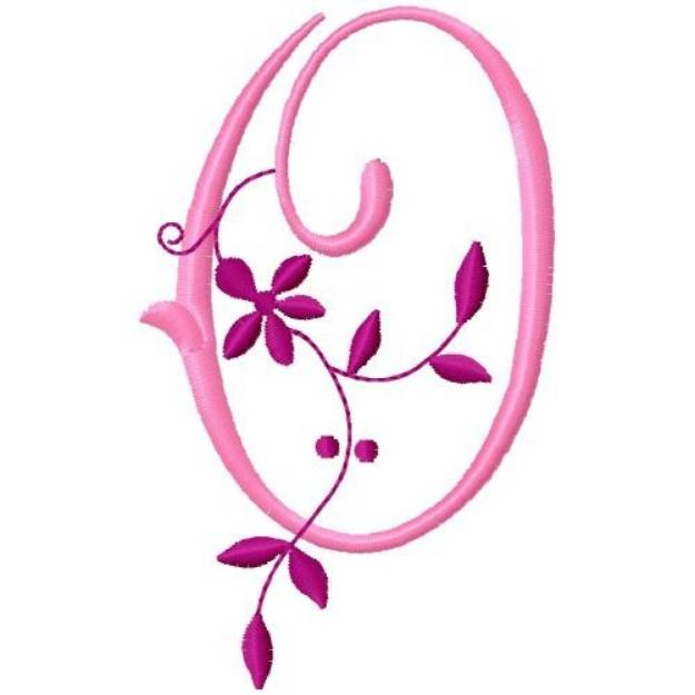 Picture of Floral Monogram  O Machine Embroidery Design