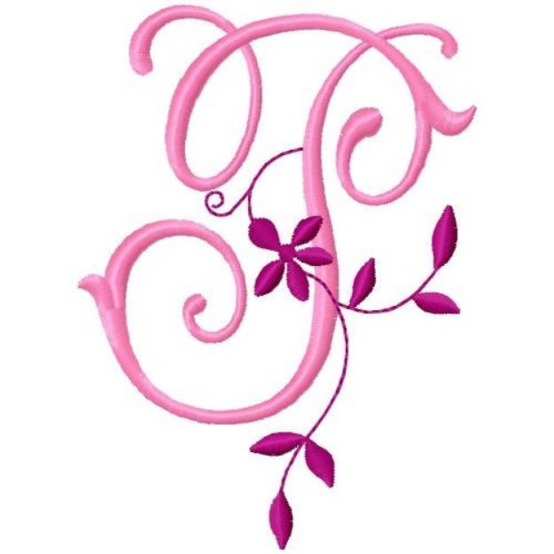 Picture of Floral Monogram  P Machine Embroidery Design
