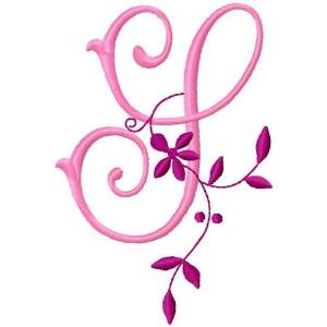 Picture of Floral Monogram  S Machine Embroidery Design