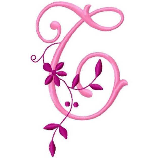 Picture of Floral Monogram  T Machine Embroidery Design