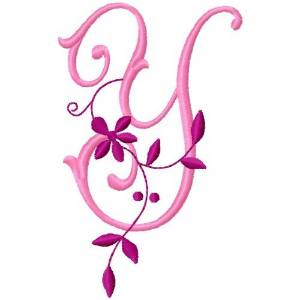 Picture of Floral Monogram  Y Machine Embroidery Design
