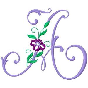 Picture of Floral Monogram Font A Machine Embroidery Design