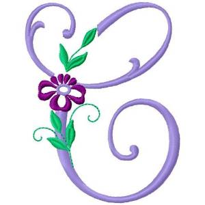 Picture of Floral Monogram Font C Machine Embroidery Design