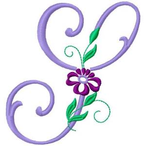 Picture of Floral Monogram Font S Machine Embroidery Design