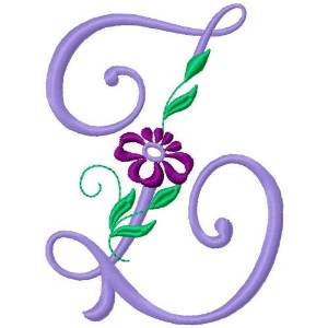 Picture of Floral Monogram Font Z Machine Embroidery Design