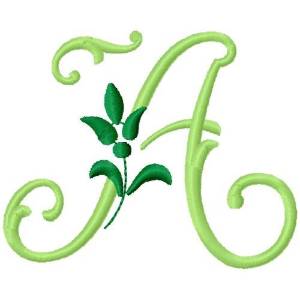 Picture of Greenery Monogram Font A Machine Embroidery Design