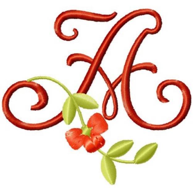 Picture of Floral Monogram Font A Machine Embroidery Design