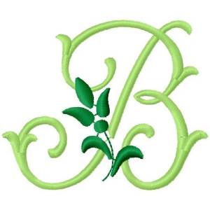 Picture of Greenery Monogram Font B Machine Embroidery Design
