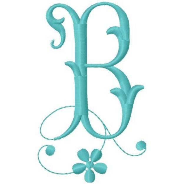 Picture of Floral Monogram Font B Machine Embroidery Design