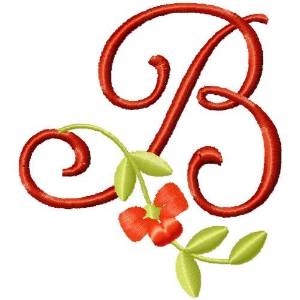 Picture of Floral Monogram Font B Machine Embroidery Design