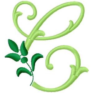 Picture of Greenery Monogram Font  C Machine Embroidery Design