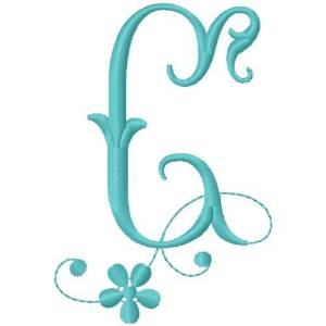 Picture of Floral Monogram Font C Machine Embroidery Design