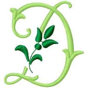 Picture of Greenery Monogram Font D Machine Embroidery Design