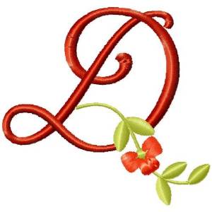 Picture of Floral Monogram Font D Machine Embroidery Design