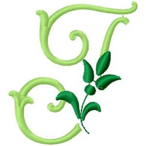 Picture of Greenery Monogram Font F Machine Embroidery Design