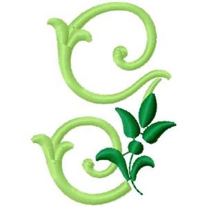 Picture of Greenery Monogram Font G Machine Embroidery Design