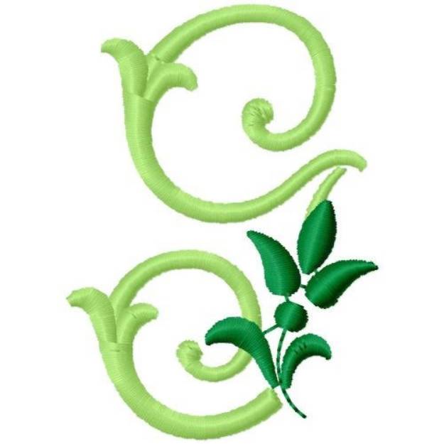 Picture of Greenery Monogram Font G Machine Embroidery Design