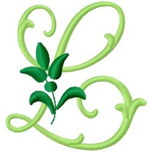 Picture of Greenery Monogram Font L Machine Embroidery Design