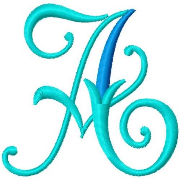 Picture of Blue Monogram Font A Machine Embroidery Design
