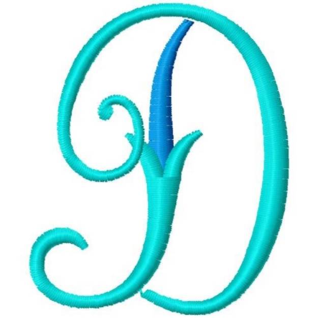 Picture of Blue Monogram Font D Machine Embroidery Design