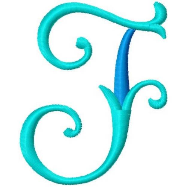 Picture of Blue Monogram Font F Machine Embroidery Design