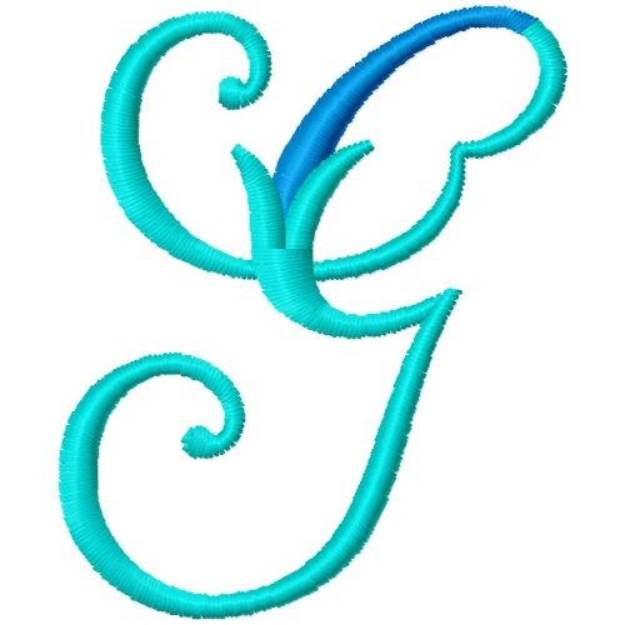 Picture of Blue Monogram Font G Machine Embroidery Design