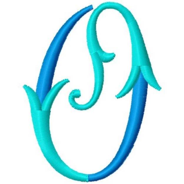 Picture of Blue Monogram Font O Machine Embroidery Design