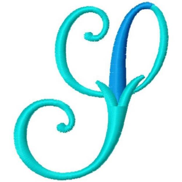 Picture of Blue Monogram Font S Machine Embroidery Design