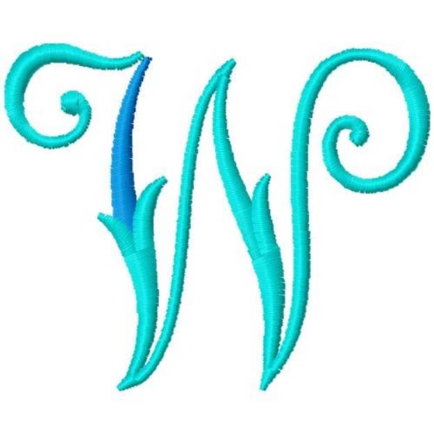 Picture of Blue Monogram Font W Machine Embroidery Design