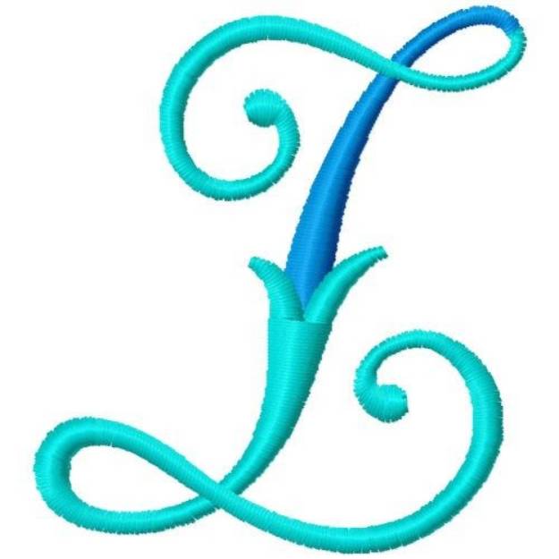 Picture of Blue Monogram Font Z Machine Embroidery Design