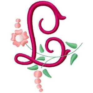 Picture of Floral Monogram Letter L Machine Embroidery Design