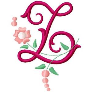 Picture of Floral Monogram Letter Z Machine Embroidery Design