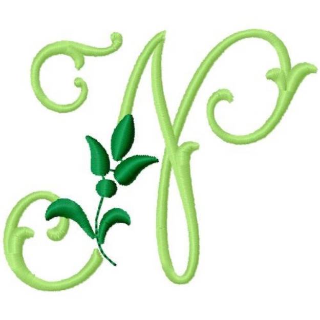 Picture of Greenery Monogram Font N Machine Embroidery Design