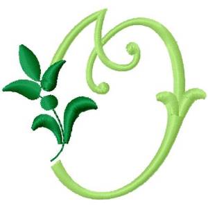 Picture of Greenery Monogram Font O Machine Embroidery Design