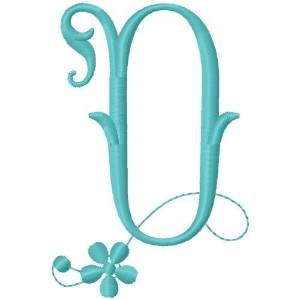 Picture of Floral Monogram Font O Machine Embroidery Design