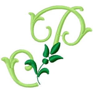 Picture of Greenery Monogram Font P Machine Embroidery Design