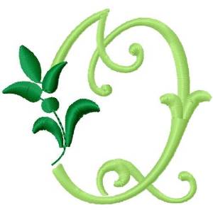Picture of Greenery Monogram Font Q Machine Embroidery Design