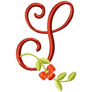 Picture of Floral Monogram Font S Machine Embroidery Design
