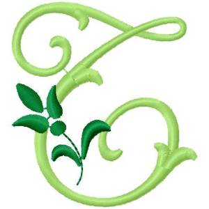 Picture of Greenery Monogram Font T Machine Embroidery Design
