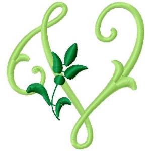 Picture of Greenery Monogram Font V Machine Embroidery Design