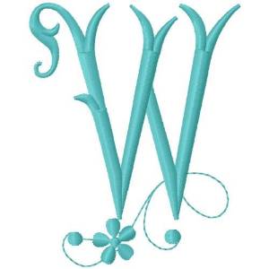 Picture of Floral Monogram Font W Machine Embroidery Design