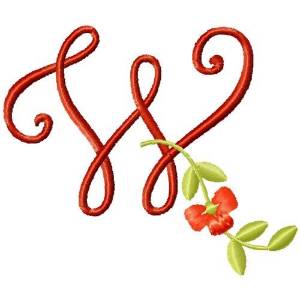 Picture of Floral Monogram Font W Machine Embroidery Design