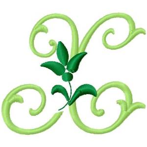 Picture of Greenery Monogram Font X Machine Embroidery Design