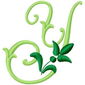 Picture of Greenery Monogram Font Y Machine Embroidery Design