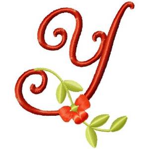 Picture of Floral Monogram Font Y Machine Embroidery Design