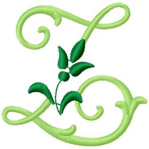 Picture of Greenery Monogram Font Z Machine Embroidery Design