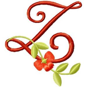 Picture of Floral Monogram Font Z Machine Embroidery Design